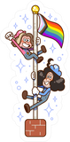 Game Grumps - Pride Flag Pole Sticker