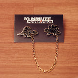 The Ten Minute Power Hour - "Dinos" Enamel Pin Collar Clips